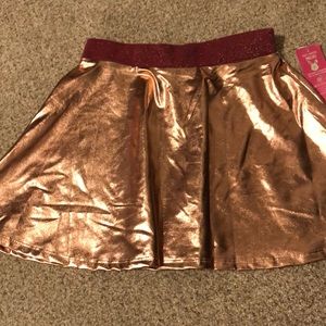 NWT 2 girl skirts size 7- metallic pink
